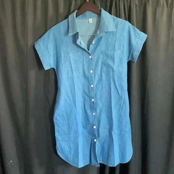 Denim Dress M w/Pockets‎ - Picture 1 of 5